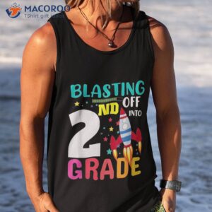 blasting off into 2nd grade funny back to school boys kids shirt tank top