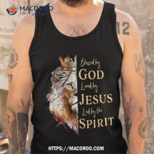 blessed by god loved jesus lion shirt tank top