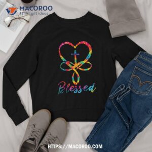 blessed tie dye christian heart jesus cross christian cute shirt sweatshirt