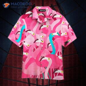 Blue And Pink Flamingo Hawaiian Shirts