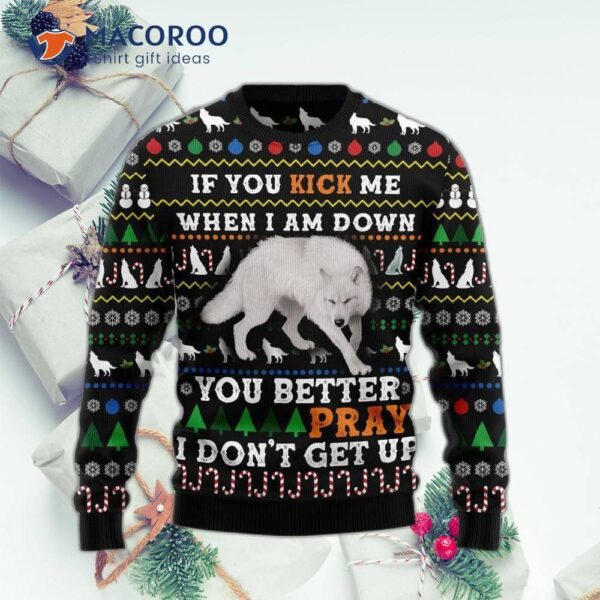 Blue And Ugly Snowy Wolf Awesome Christmas Sweater