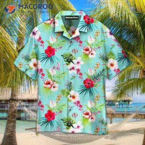 blue classic tropical pattern hawaiian shirts 1