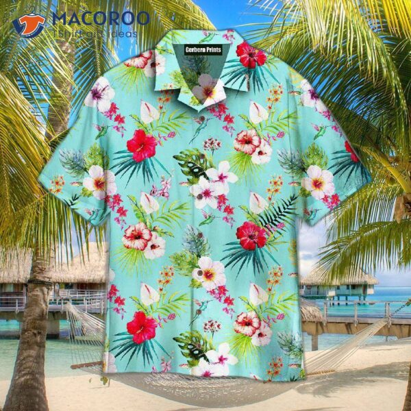 Blue Classic Tropical Pattern Hawaiian Shirts
