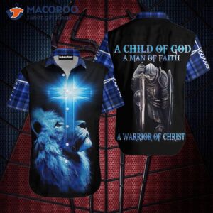 Blue Cross And Lion, A Child Of God, Man Faith, Hawaiian Shirts.