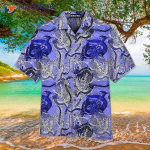 Blue Fantasy Dragon Pattern Hawaiian Shirts
