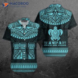 blue hawaiian polynesian blue and black hawaiian shirts 1