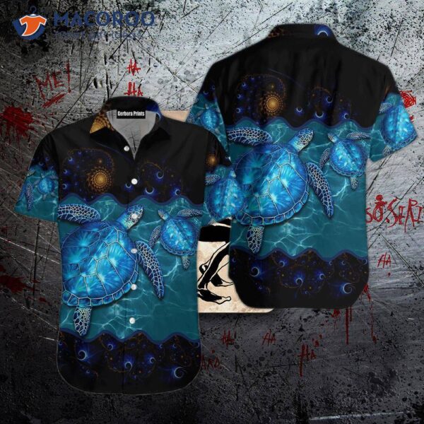 Blue Hawaiian Sea Turtle Shirts