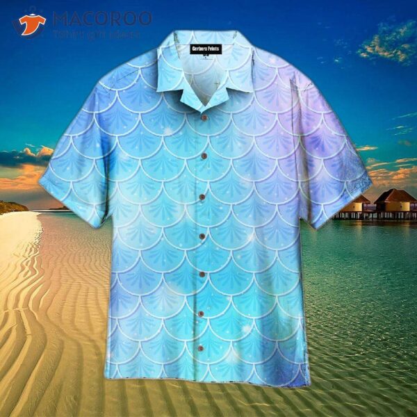 Blue Holographic Mermaid-scale Hawaiian Shirts