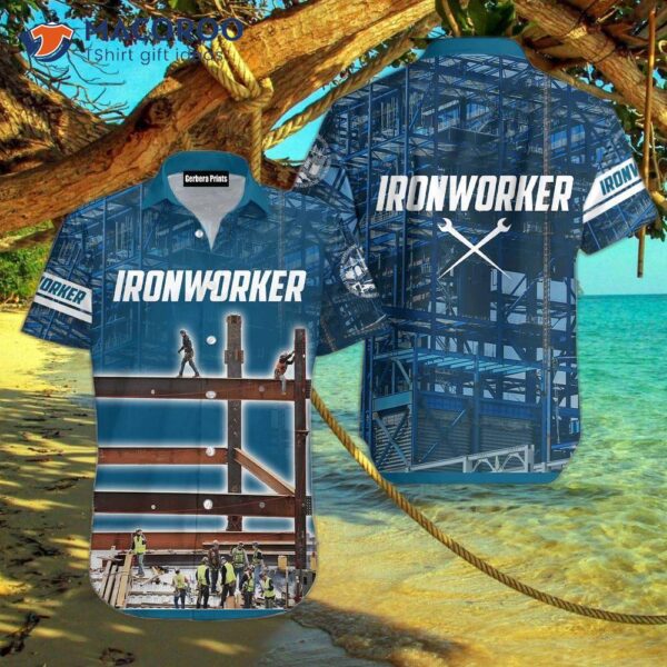 Blue Ironworker Hawaiian Shirts