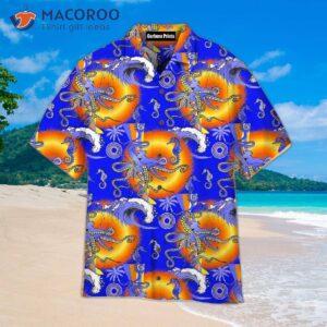 Blue Octopus Tropical Hawaiian Shirts