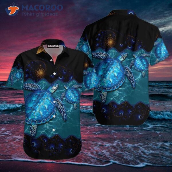 Blue Sea Turtle Hawaiian Shirt