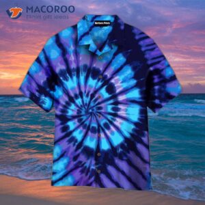 Blue Tie-dye Style Hawaiian Shirts