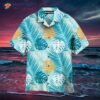 Blue Tropical Leaves Patterned Hawaiian Shirts
