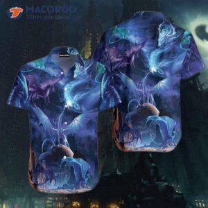 blue universe dragon hawaiian shirts 0