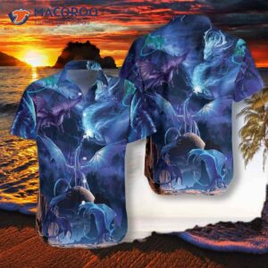 blue universe dragon hawaiian shirts 1