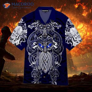 Blue Viking Odin Tattoo Hawaiian Shirts