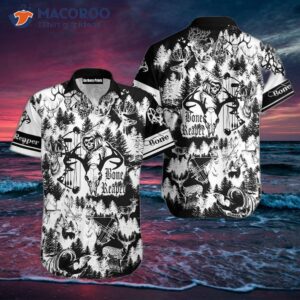 Bone Reaper Black And White Hawaiian Shirts