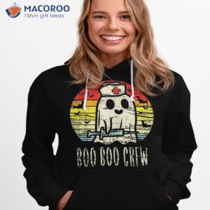 boo crew ghost nurse retro halloween 2021 nursing rn shirt hoodie 1