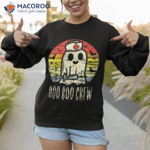 boo crew ghost nurse retro halloween 2021 nursing rn shirt sweatshirt 1