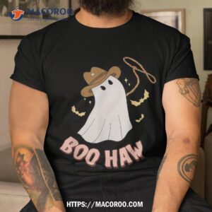 boohaw shirt ghost halloween cowboy cowgirl costume retro halloween costume tshirt