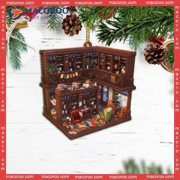 Bookstore Dollhouse Custom-shaped Christmas Acrylic Ornament