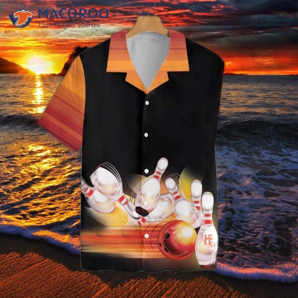 Bowling Ball And Pin Black Hawaiian Shirts