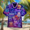 Bowling Club Neon Pattern Hawaiian Shirt