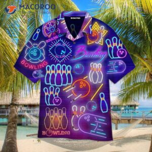 bowling club neon pattern hawaiian shirt 0