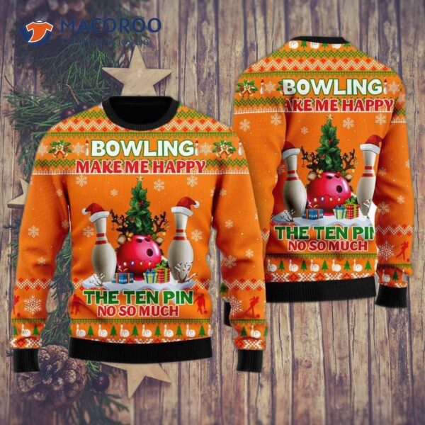 Bowling Makes Me Happy, But The Ten-pin Doesn’t So Much – Ugly Christmas Sweater!