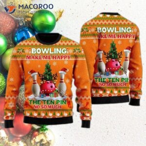 Bowling Makes Me Happy, But The Ten-pin Doesn’t So Much With Ugly Christmas Sweater.