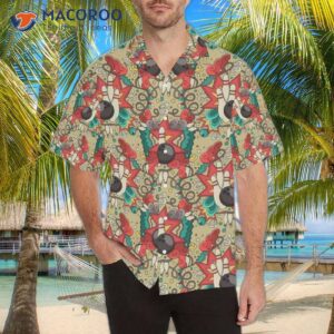 bowling patterned colorful hawaiian shirts 0