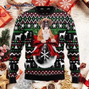 Boxer Christmas Ball Ugly Sweater