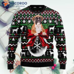 Boxer Christmas Ball Ugly Sweater