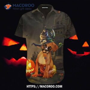 Boxer Halloween Black Hawaiian Shirts, Halloween Teddy Bears