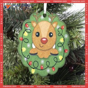 Boy Reindeer-shaped Christmas Acrylic Ornament Wreath Custom