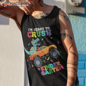 boys back to school i m ready crush kindergarten dinosaur shirt tank top 1