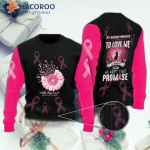 Breast Cancer Awareness Husband Love Ugly Christmas Sweater