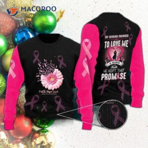Breast Cancer Awareness Husband’s Love Ugly Christmas Sweater