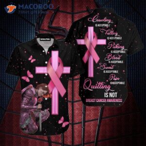 Breast Cancer Faith Warrior Of God Black And Pink Hawaiian Shirts