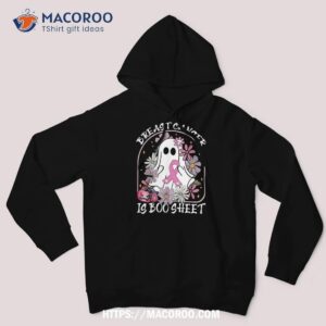 breast cancer is boo sheet ghost halloween awareness groovy shirt halloween teddy bears hoodie