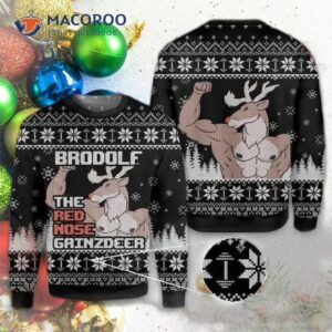 Brodolf The Red-nosed Reindeer Ugly Christmas Sweater