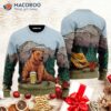 Brown Bear Camping Ugly Christmas Sweater