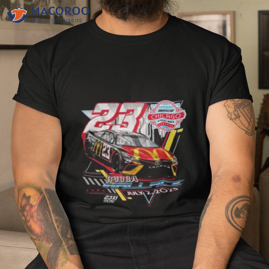 Bubba Wallace #23 2023 Chicago Street Race Inaugural Event July 2 Shirt Bubba Wallace #23 2023 Chicago Street Race Inaugural Event July 2 Shirt