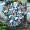 Bulldog Ocean Blue Hawaiian Shirts