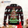 Bulldog Pine Tree Ugly Christmas Sweater