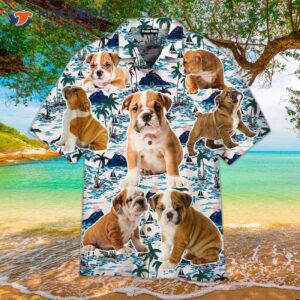 bulldog puppy hawaiian shirts 0