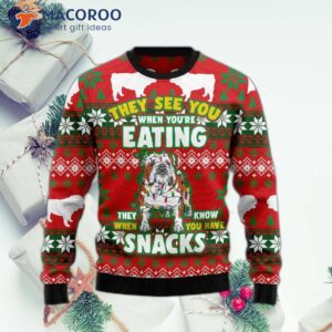 Bulldog Snacks Ugly Christmas Sweater
