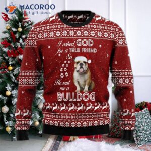 Bulldog True Friend Ugly Christmas Sweater