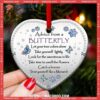 Butterfly Advice So Colorful Heart Ceramic Ornament, Butterfly Xmas Ornaments