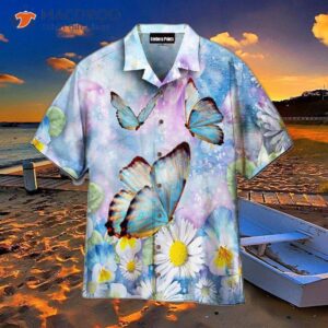 Butterfly And Flower Galaxy Hawaiian Shirts